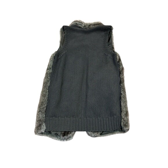 Maurices faux fur Vest size L Open Front Gray Black Knit Back soft sleeveless - Picture 7 of 14
